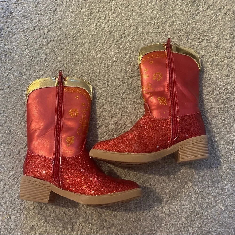 Disney Jessie Boots Sz 11/12 Kids Girls Red Toy Story Cow Girl
